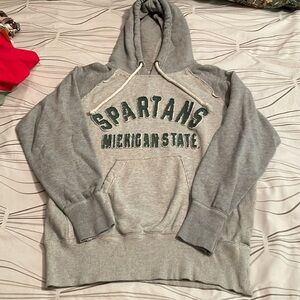 Colosseum Athletics MSU Michigan State hoodie sweatshirt Mens S Lds M Gray